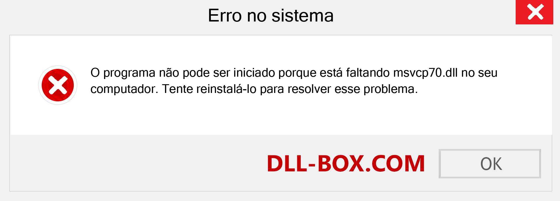 Arquivo msvcp70.dll ausente ?. Download para Windows 7, 8, 10 - Correção de erro ausente msvcp70 dll no Windows, fotos, imagens